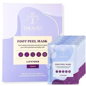 Thealto - Foot Peel Mask Set | 5 Pairs of Lavender Scented Foot Masks |Self Care